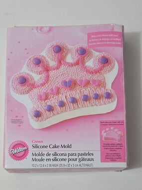 Wilton Pink Crown Silicone Cake Mold for Party Cakes